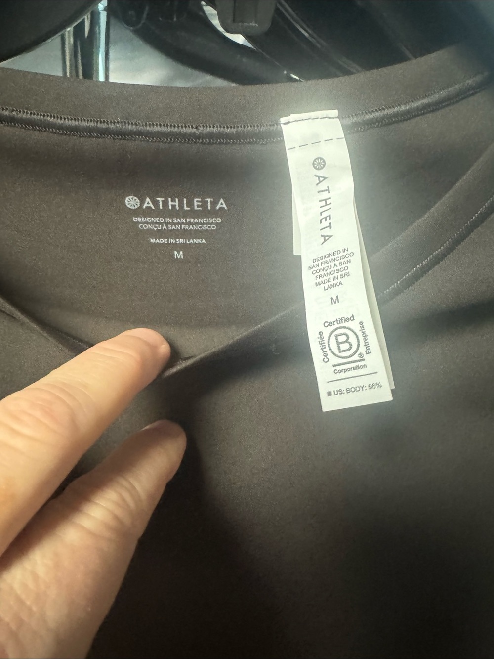 Athleta Bodymove short sleeve crew Bodysuit in Truffle Size Med NWOT Retail $75 - Picture 4 of 4